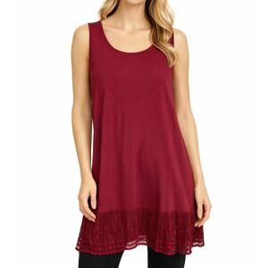 LOGO Layers Lori Goldstein Tunic Top Red Size XL